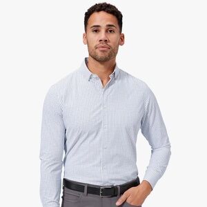 Mizzen+Main Leeward Dress Shirt (Light Blue Navy Navy Mini Grid)